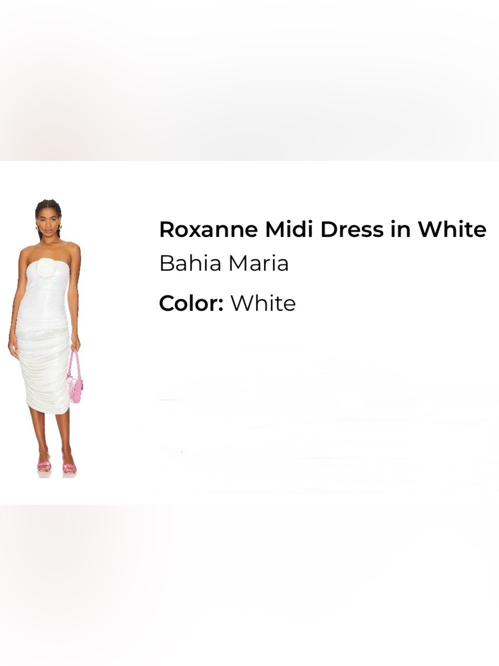 Bahia Maria Roxanne Strapless Midi Dress in White